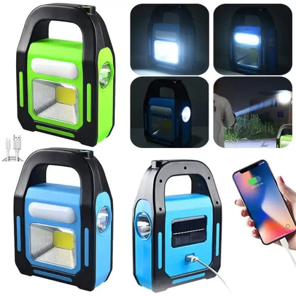 LED WORK LAMP USB RECHARGEABLE PORTABLE SOLAR LANTERN EMERGENCY LIGHTS