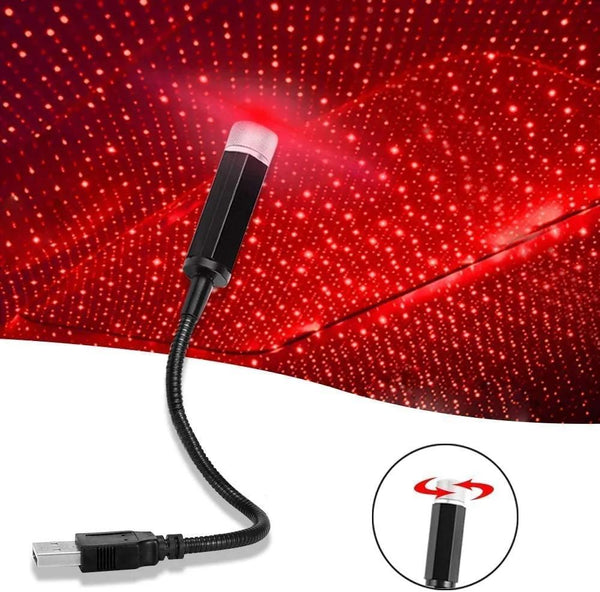 Romantic LED Car Roof Star Night Light Projector Atmosphere Galaxy Lamp USB Decorative Lamp Adjustable Auto Interior Decor Ligh